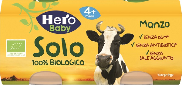 HERO SOLO OMOGENEIZZATO MANZO 100% BIO 2X80G - Farmacia Mastrangelo 