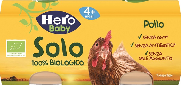 HERO SOLO OMOGENEIZZATO POLLO 100% BIO 2X80G - Farmacia Mastrangelo 