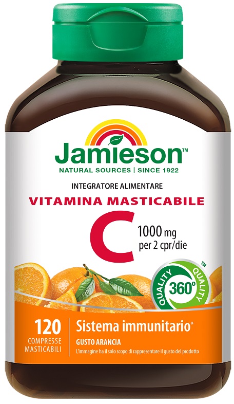 JAMIESON VITAMINA C 1000 MASTICABILE ARANCIA 120 COMPRESSE - Farmacia Mastrangelo 