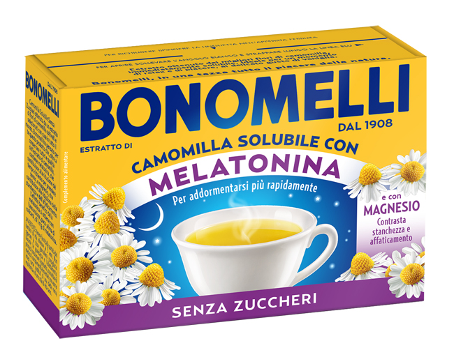 CAMOMILLA SOLUBILE MELATONINA MAGNESIO 16 BUSTINE - Farmacia Mastrangelo 
