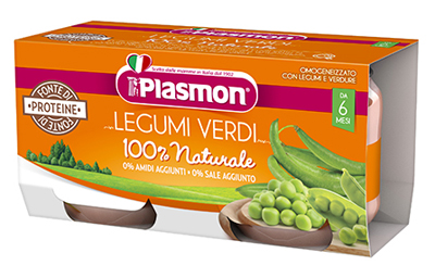 PLASMON OMOGENEIZZATO LEGUMI VERDI 2X80 G - Farmacia Mastrangelo 
