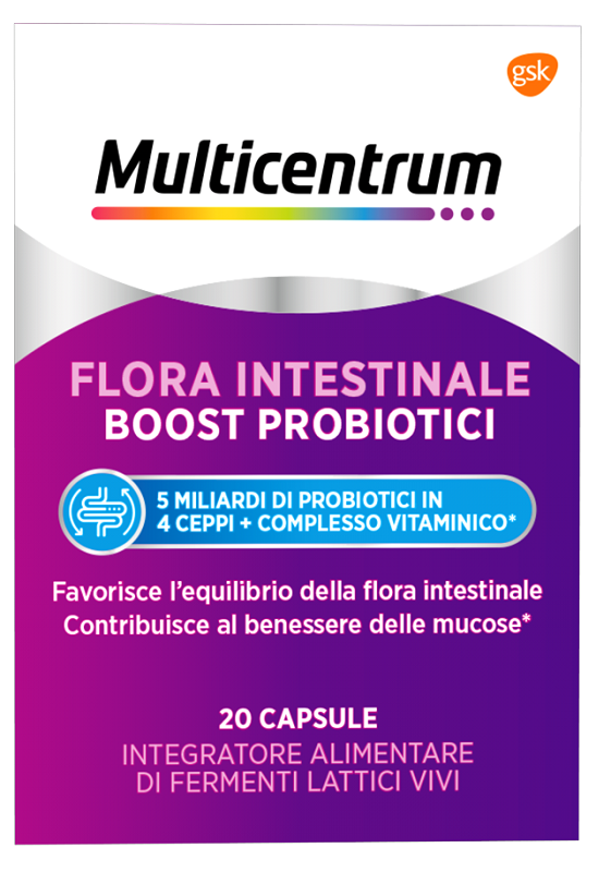 MULTICENTRUM FLORA INTESTINALE BOOST PROBIOTICI 20 CAPSULE - Farmacia Mastrangelo 