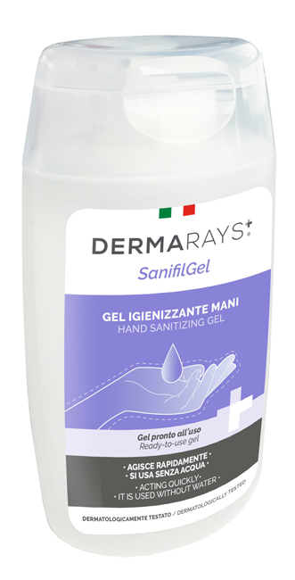 DERMARAYS SANIFIL GEL IGIENIZZANTE MANI PRONTO ALL'USO ALCOOL 80% 100 ML - Farmacia Mastrangelo 