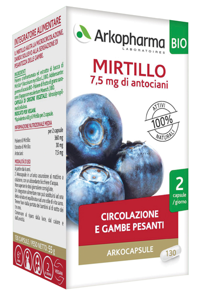 ARKOCAPSULE MIRTILLO BIO 40 CAPSULE - Farmacia Mastrangelo 