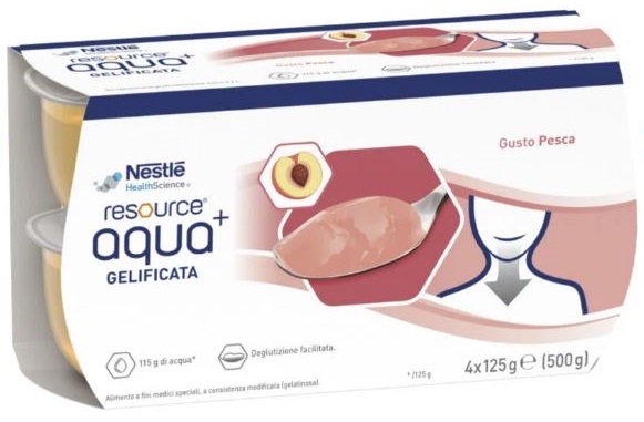 RESOURCE AQUA ACQUA GELIFICATA+PEACH CUP 6 4X125 G - Farmacia Mastrangelo 