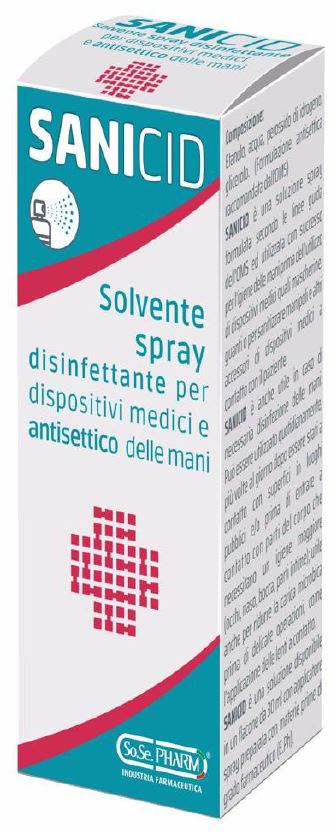 SANICID SOLUZIONE SPRAY PER DISINFEZIONE DISPOSITIVI MEDICI E ANTISETTICO MANI 30 ML - Farmacia Mastrangelo 