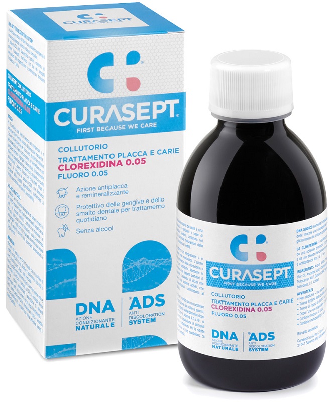CURASEPT COLLUTORIO 0,05 ADS + DNA 200 ML - Farmacia Mastrangelo 