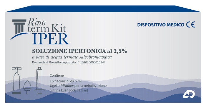 RINOTERM KIT IPER 15 FLACONCINI DA 5 ML + UGELLO RINUBES PER NEBULIZZAZIONE + SIRINGA LUER LOCK DA 5 ML - Farmacia Mastrangelo 