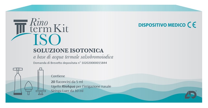 RINOTERM KIT ISO 20 FLACONCINI DA 5 ML + UGELLO RINAQUA PER IRRIGAZIONE NASALE + SIRINGA DA 10 ML - Farmacia Mastrangelo 