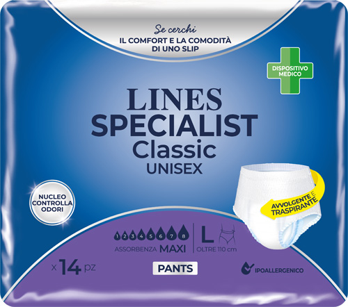 PANNOLONE A MUTANDA LINES SPECIALIST CLASSIC PANTS MAXI L 14 PEZZI - Farmacia Mastrangelo 