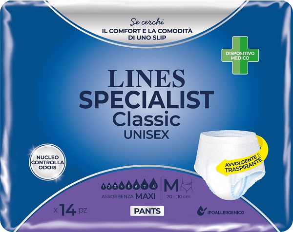 PANNOLONE A MUTANDA LINES SPECIALIST CLASSIC PANTS MAXI M 14 PEZZI - Farmacia Mastrangelo 