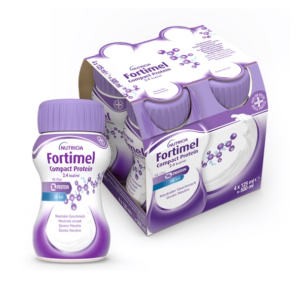 NUTRICIA FORTIMEL COMPACT PROTEIN GUSTO NEUTRO 4 BOTTIGLIE DA 125 ML - Farmacia Mastrangelo 