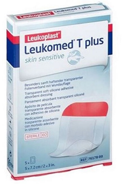 LEUKOMED T PLUS SKIN SENSITIVE MEDICAZIONE POST-OPERATORIA TRASPARENTE IMPERMEABILE CON MASSA ADESIVA AL SILICONE 5X7,2CM 5 PEZZI - Farmacia Mastrangelo 