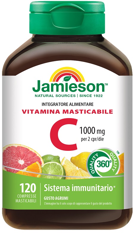 JAMIESON VITAMINA C 1000 MASTICABILE AGRUMI 120 COMPRESSE - Farmacia Mastrangelo 