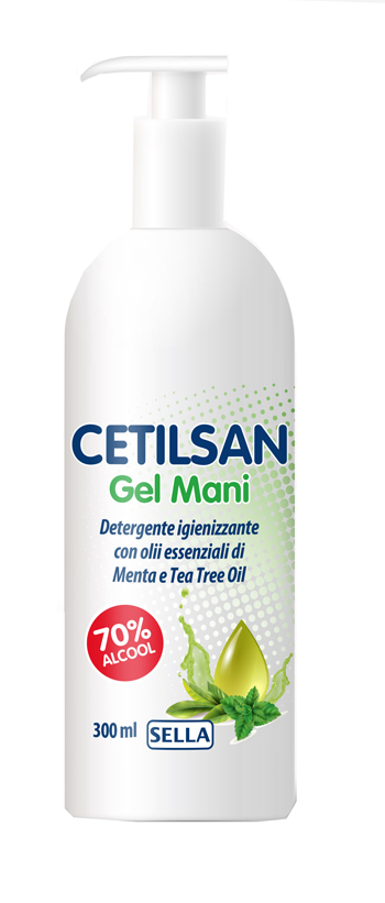CETILSAN GEL MANI DETERGENTE IGIENIZZANTE OLII ESSENZIALI MENTA E TEA TREE OIL 300 ML - Farmacia Mastrangelo 