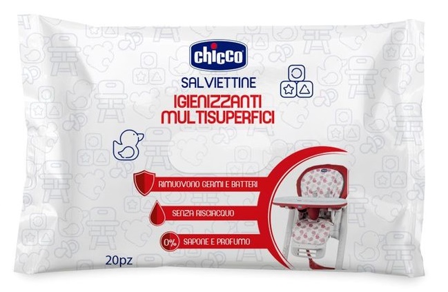 CHICCO SALVIETTINE IGIENIZZANTI 20 PEZZI - Farmacia Mastrangelo 