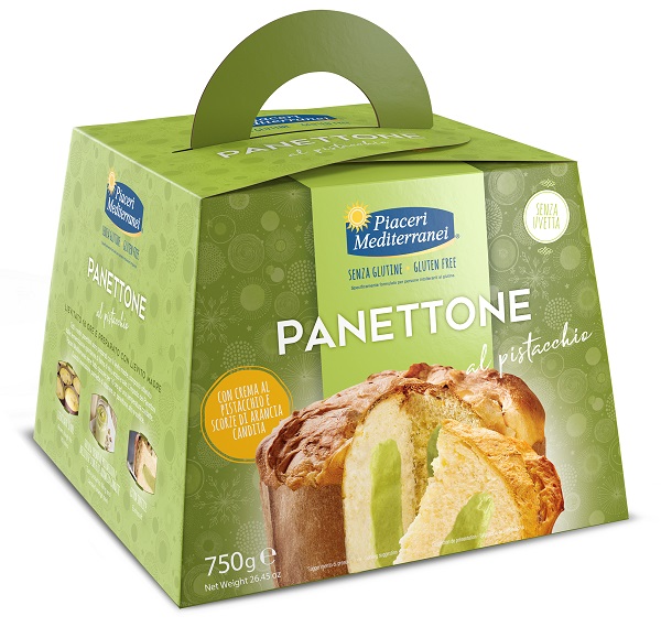 PIACERI MEDITERRANEI PANETTONE AL PISTACCHIO 750 G - Farmacia Mastrangelo 