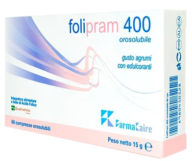 FOLIPRAM 400 60 COMPRESSE OROSOLUBILI GUSTO AGRUMI - Farmacia Mastrangelo 