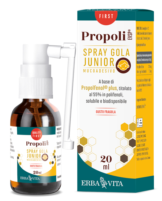 PROPOLI EVSP SPRAY GOLA JUNIOR GUSTO FRAGOLA 20 ML - Farmacia Mastrangelo 