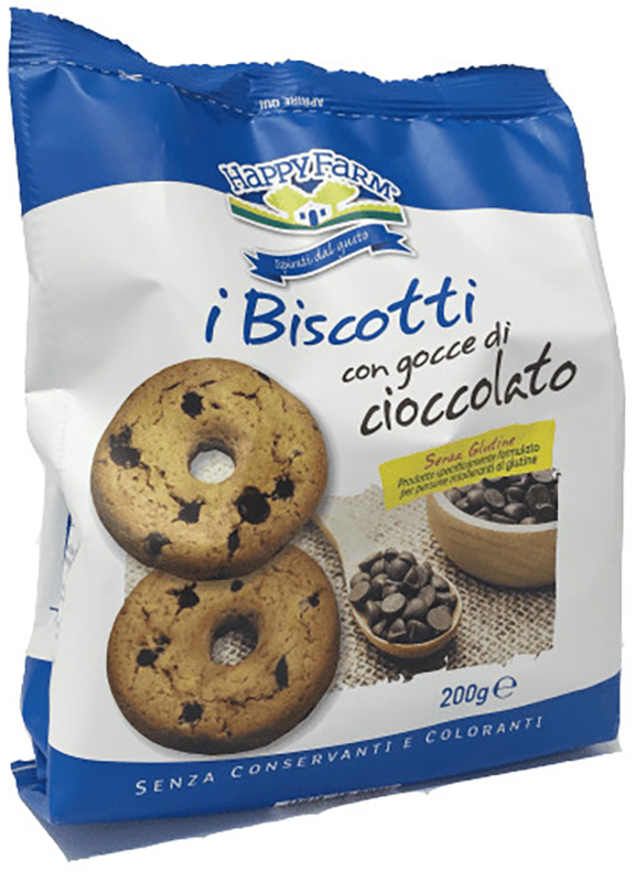 HAPPY FARM BISCOTTI GOCCE CIOCCOLATO 200 G - Farmacia Mastrangelo 