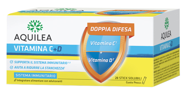 AQUILEA VITAMINA C+D 28 BUSTINE STICK - Farmacia Mastrangelo 