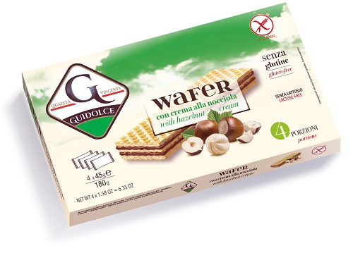 WAFER CON CREMA ALLA NOCCIOLA 4 PORZIONI X 45 G - Farmacia Mastrangelo 