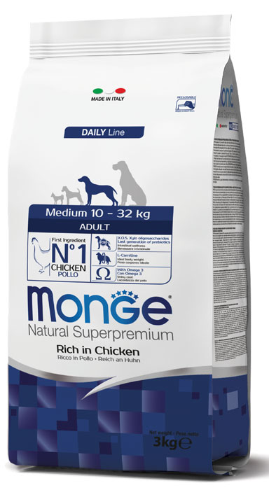 MONGE DOG MEDIUM ADULT 3 KG - Farmacia Mastrangelo 