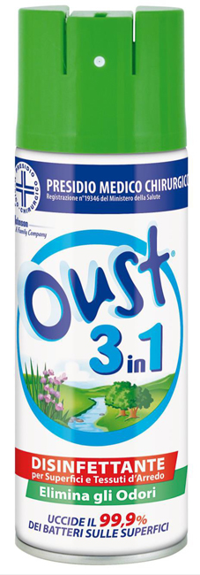 OUST 3 IN 1 DISINFETTANTE PER SUPERFICI E TESSUTI D'ARREDO 400 ML - Farmacia Mastrangelo 