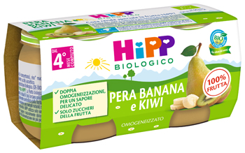 HIPP BIO OMOGENEIZZATO KIWI/BANANA/PERA 2X80 G - Farmacia Mastrangelo 