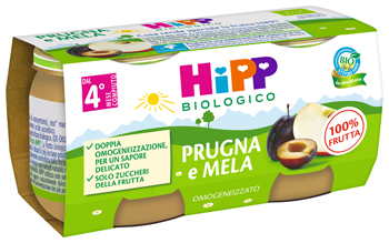HIPP BIO OMOGENEIZZATO PRUGNA E MELA 2 X 80 G - Farmacia Mastrangelo 
