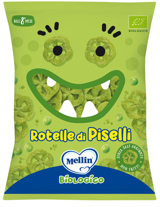 MELLIN SNACK BIO ROTELLE PISELLI 20 G - Farmacia Mastrangelo 