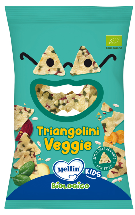 MELLIN SNACK BIO TRIANGOLINI VEGGIE 30 G - Farmacia Mastrangelo 