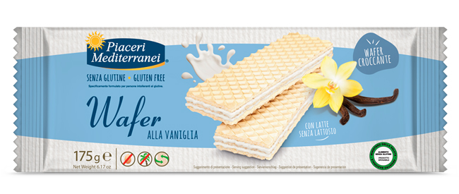 PIACERI MEDITERRANEI WAFER VANIGLIA 175 G - Farmacia Mastrangelo 