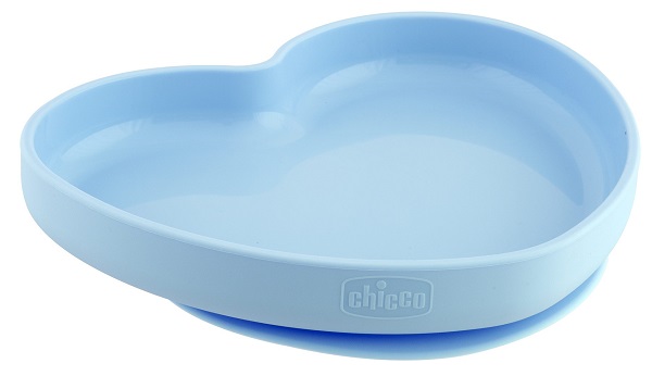 CHICCO PIATTO CUORE VENTOSA SILICONE BLU - Farmacia Mastrangelo 