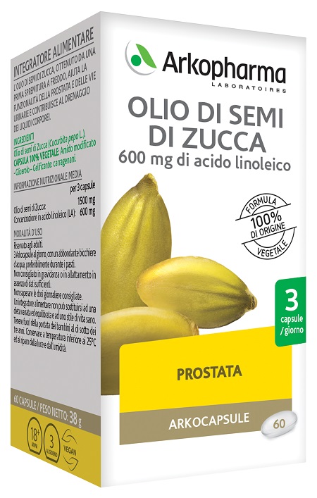 ARKO CAPSULE OLIO SEMI ZUCCA 60 CAPSULE - Farmacia Mastrangelo 