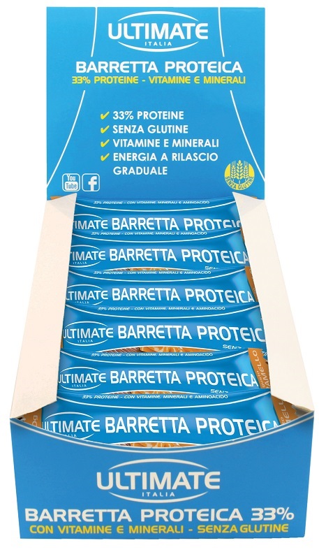 ULTIMATE ITALIA BARRETTA PROTEICA CARAMELLO 24 PEZZI - Farmacia Mastrangelo 