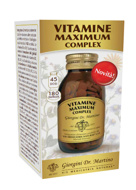 VITAMINE MAXIMUM COMPLEX 180 PASTIGLIE - Farmacia Mastrangelo 