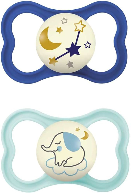 MAM AIR NIGHT SUCCHIETTO 16+ MESI SILICONE MASCHIO 2 PEZZI - Farmacia Mastrangelo 