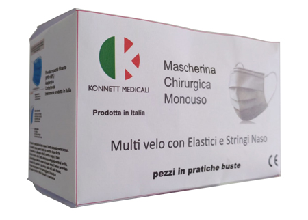 MASCHERINA CHIRURGICA MK 00F TIPO IIR 3 STRATI SMS 50 PEZZI - Farmacia Mastrangelo 