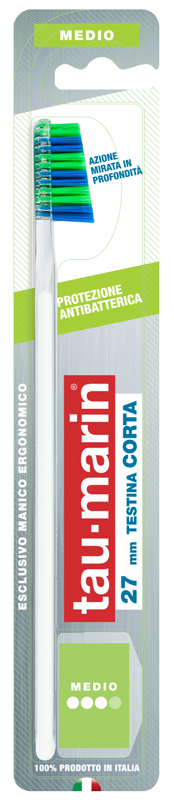 TAUMARIN PROFESSIONAL SPAZZOLINO 27 MEDIO TESTINA CORTA PROTEZIONE ANTIBATTERICA - Farmacia Mastrangelo 