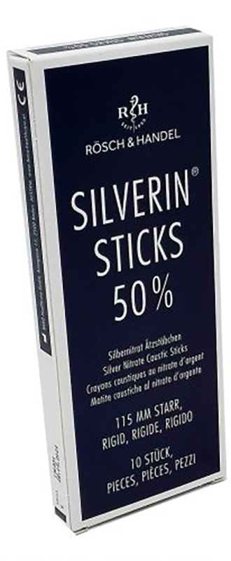 MATITA CAUSTICA SILVERIN NITRATO D'ARGENTO 50% RIGIDA LUNGHEZZA 115 MM 10 PEZZI - Farmacia Mastrangelo 