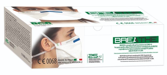 BREATHE MASCHERINA FFP2 NON RIUTILIZZABILE 25 PEZZI - Farmacia Mastrangelo 