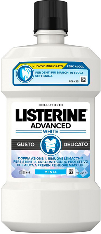 LISTERINE ADVANCED WHITE 500 ML GUSTO DELICATO - Farmacia Mastrangelo 