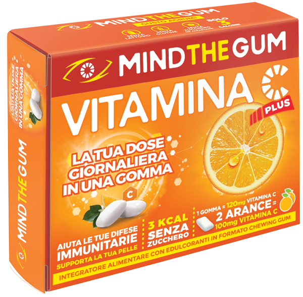 MIND THE GUM VITAMINA C AGRUMI 18 GOMME CONFETTATE - Farmacia Mastrangelo 