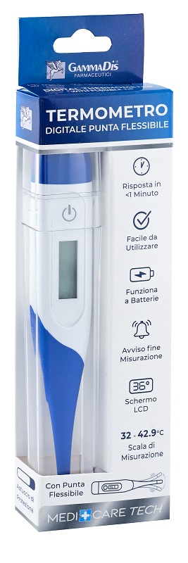 TERMOMETRO DIGITALE PUNTA FLESSIBILE CON CUSTODIA PROTETTIVA MEDICARE - Farmacia Mastrangelo 