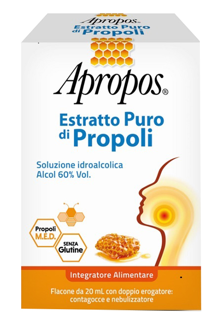 APROPOS ESTRATTO PURO DI PROPOLI SPRAY+CONTAGOCCE 20 ML - Farmacia Mastrangelo 