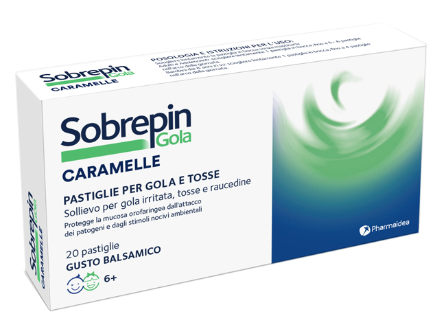 SOBREPIN GOLA CARAMELLE 20 PASTIGLIE GUSTO BALSAMICO - Farmacia Mastrangelo 