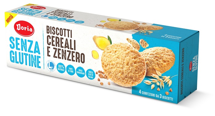 DORIA BISCOTTI CEREALI-ZENZERO 4X37,5 G - Farmacia Mastrangelo 
