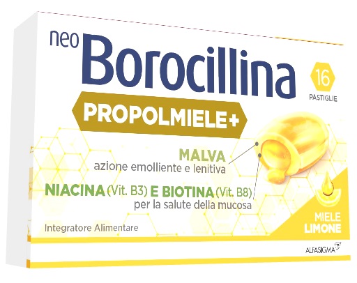 NEOBOROCILLINA PROPOLMIELE+ MIELE/LIMONE 16 PASTIGLIE - Farmacia Mastrangelo 