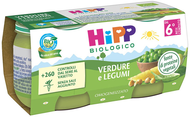 HIPP BIO OMOGENEIZZATO VERDURE/LEGUMI 2X80 G - Farmacia Mastrangelo 